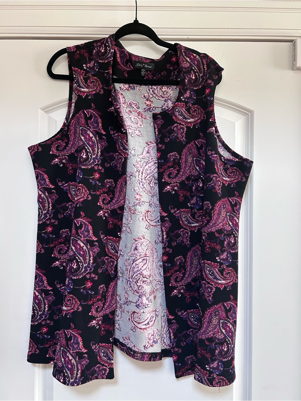 NWOT Slinky Brand Sleeveless Cardigan Vest Womenz’s XL Open Front Stretch Travel